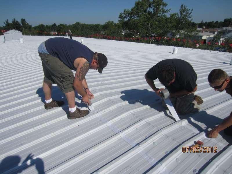 Commercial Metal Roof Seam Taping