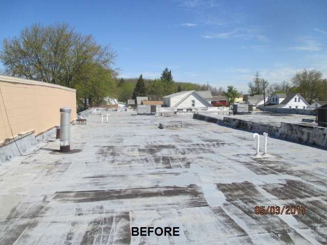 Commercial Flat Roof Before Silicone Coating (Modified Roof) | Roof Coating Contractor