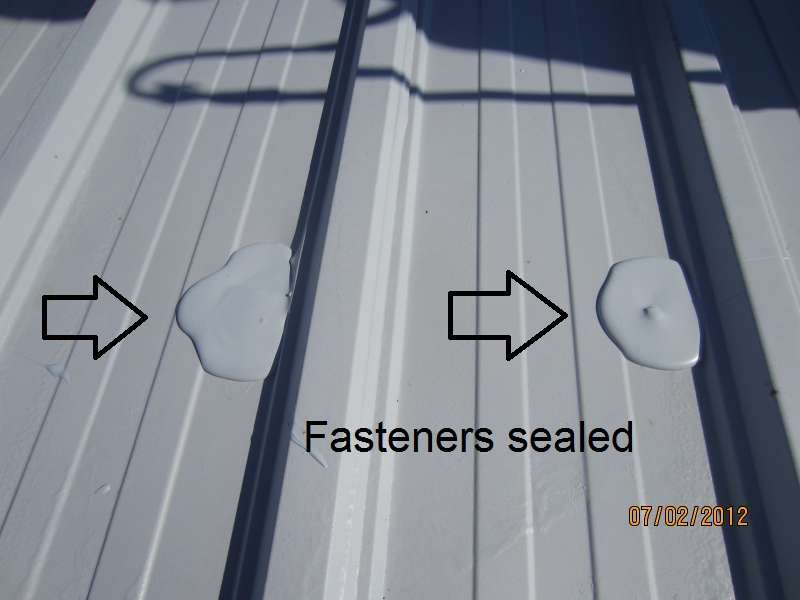 Commercial Metal Roof Deck Fasteners Sealed | Aluminum Roof Coatings | Roof Coating Contractor